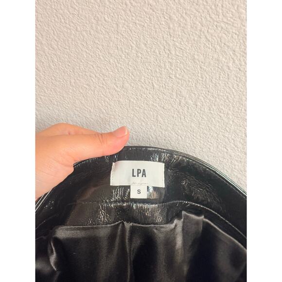 LPA 417 Pants Leather Black High Rise Size Small 600$ MSRP Dark Date Night Out - Picture 6 of 6
